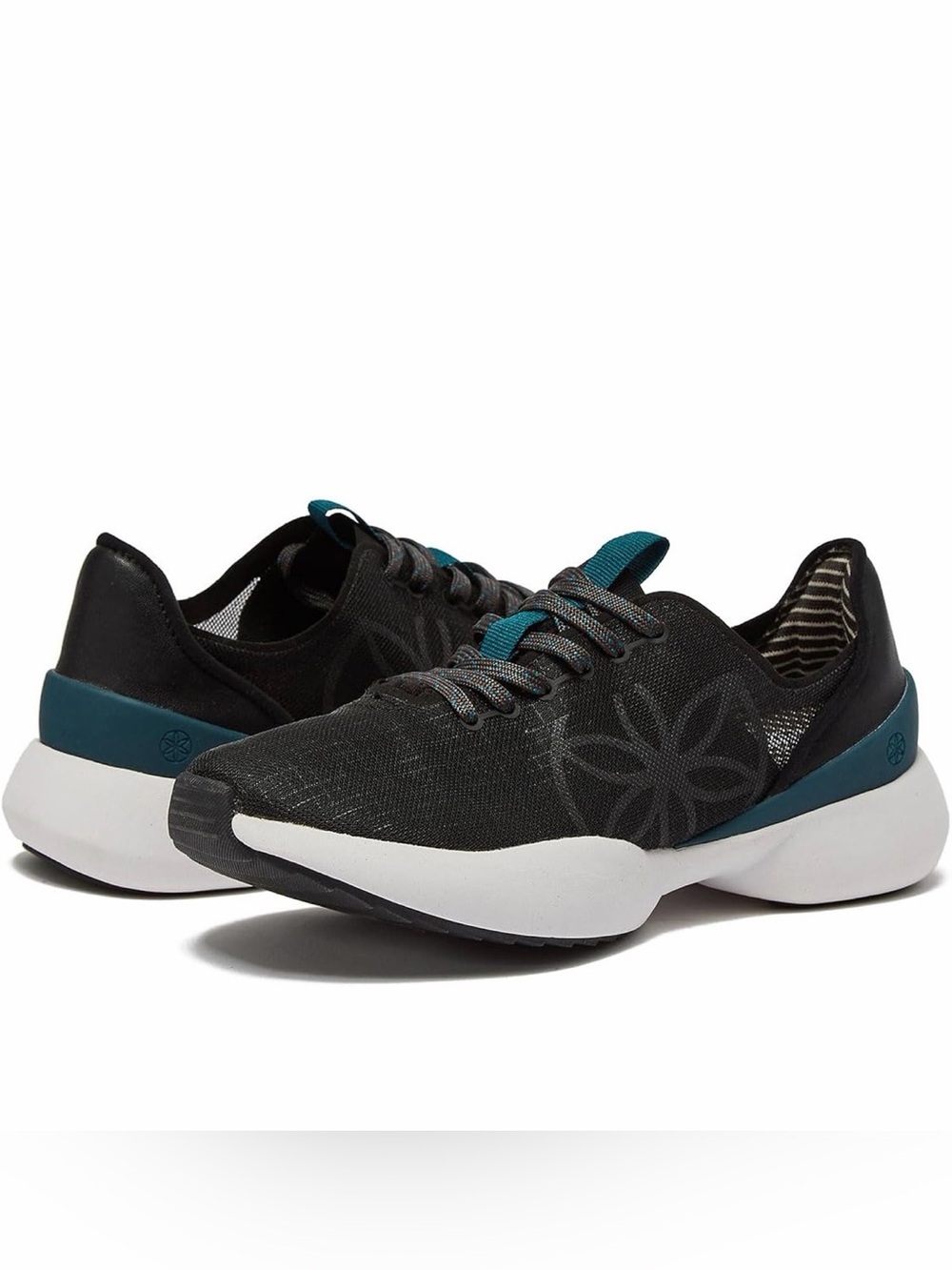 GAIAM Black with Teal Accent Lightweight Athletic Sneakers NWT 9.5